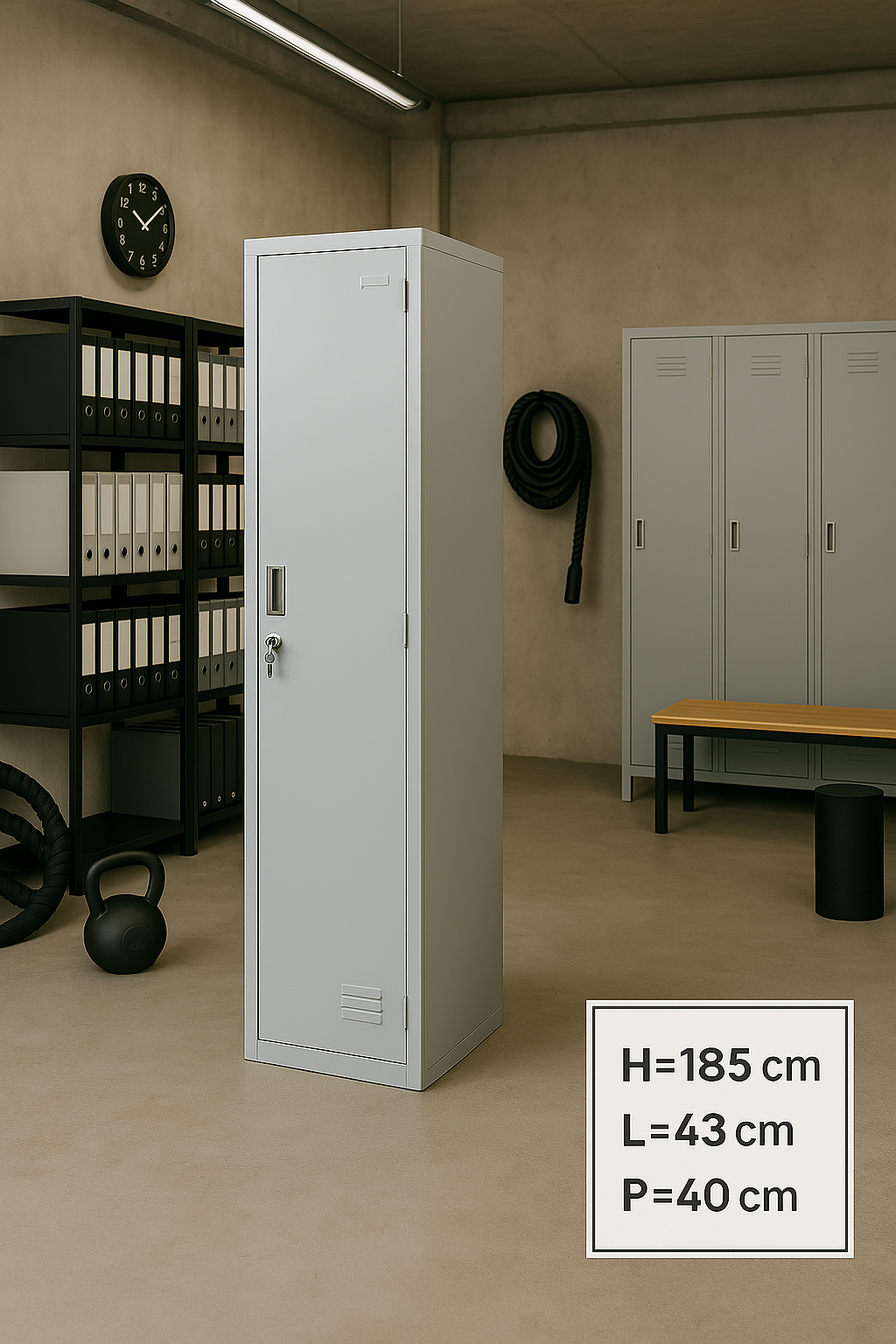 ARMOIRE VESTIAIRE METALLIQUE 01 PORTE