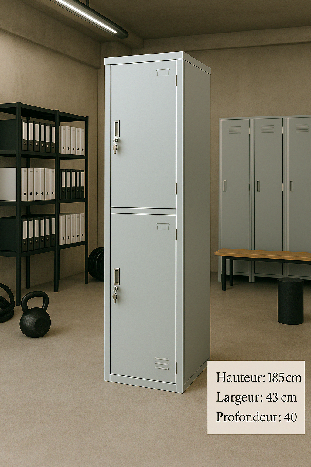 ARMOIRE VESTIAIRES 02 PORTES