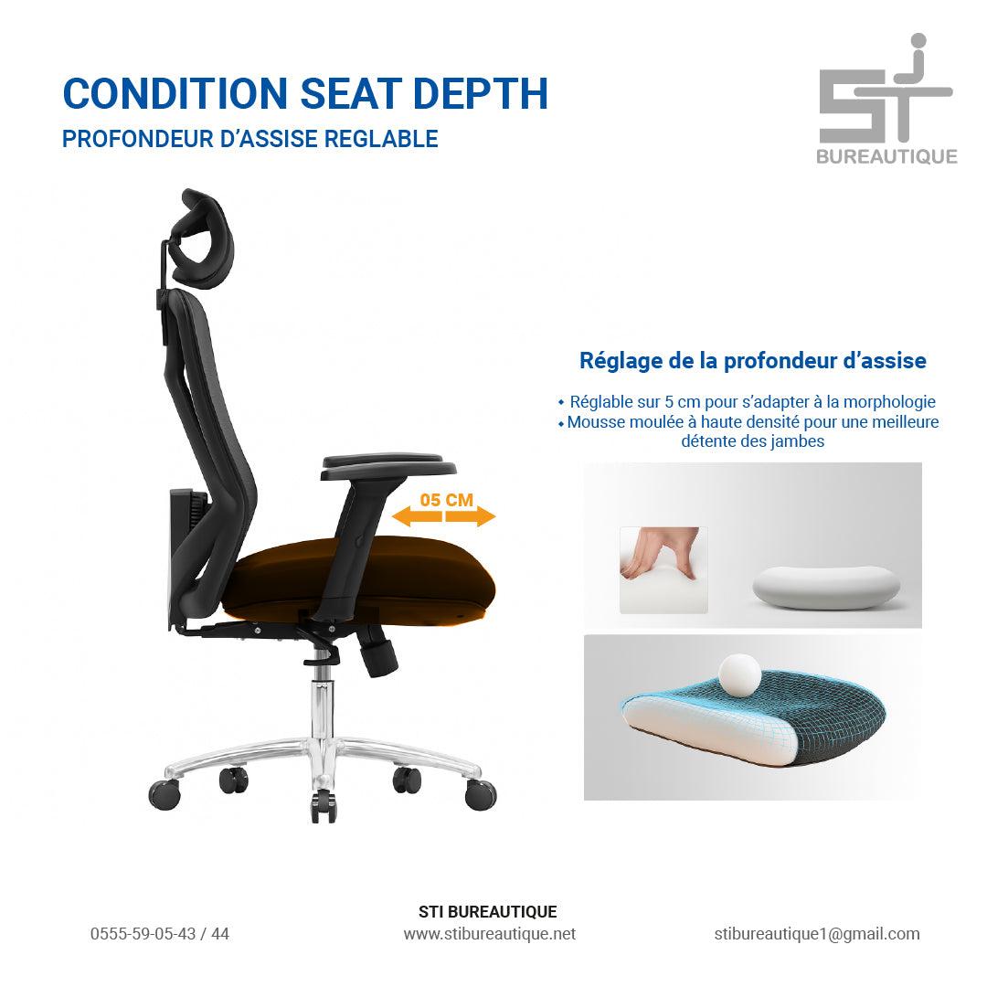 CHAISE ERGONOMIQUE MULTI-RÉGLABLE B31
