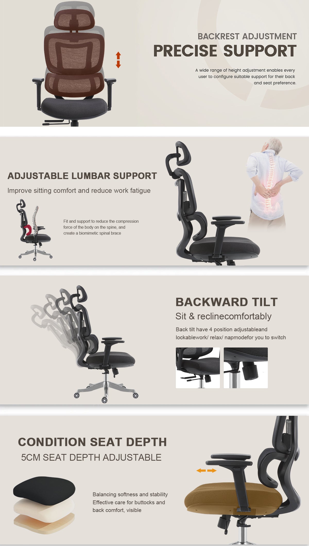 FAUTEUIL ERGONOMIQUE HAUT GAMME ZF 01