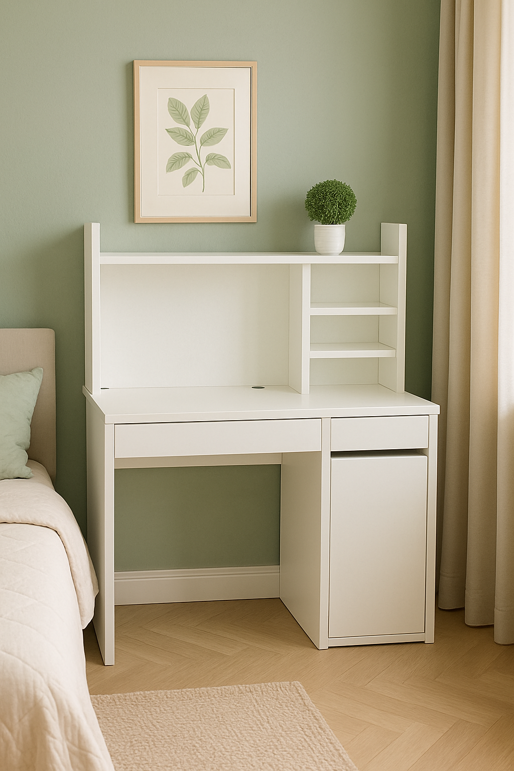 BUREAU BLANC AVEC NICHE