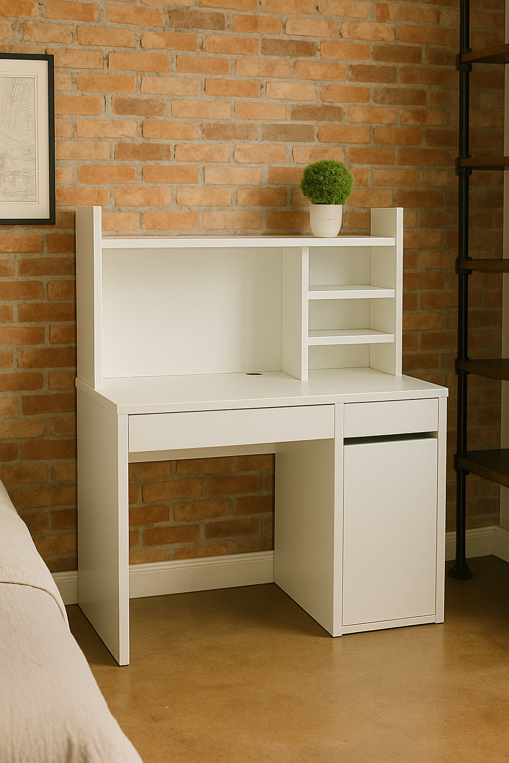 BUREAU BLANC AVEC NICHE