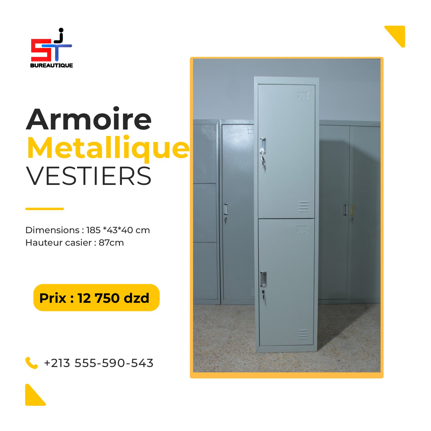 ARMOIRE VESTIAIRES 02 PORTES