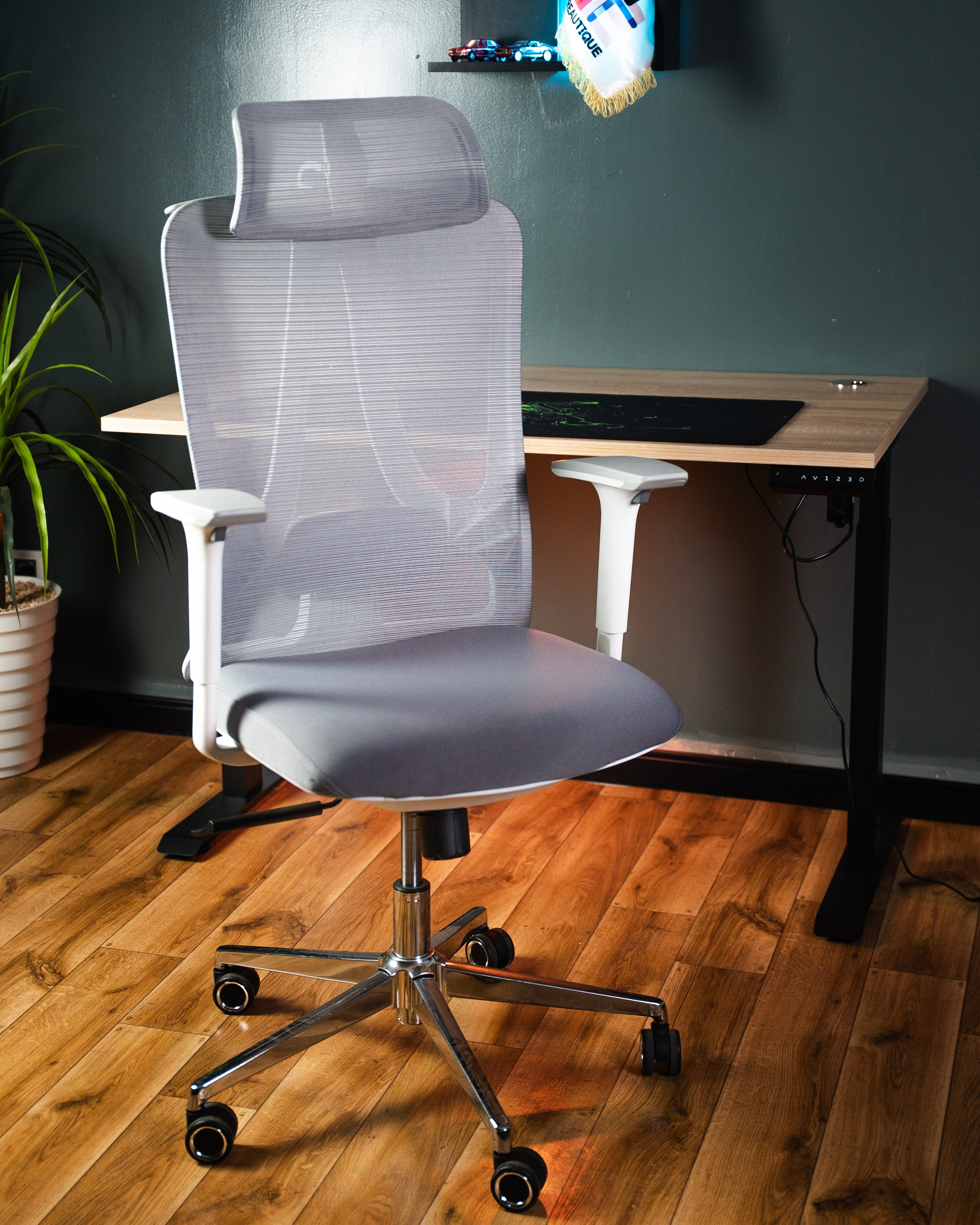 CHAISE ERGONOMIQUE PRESTIGE GRISE