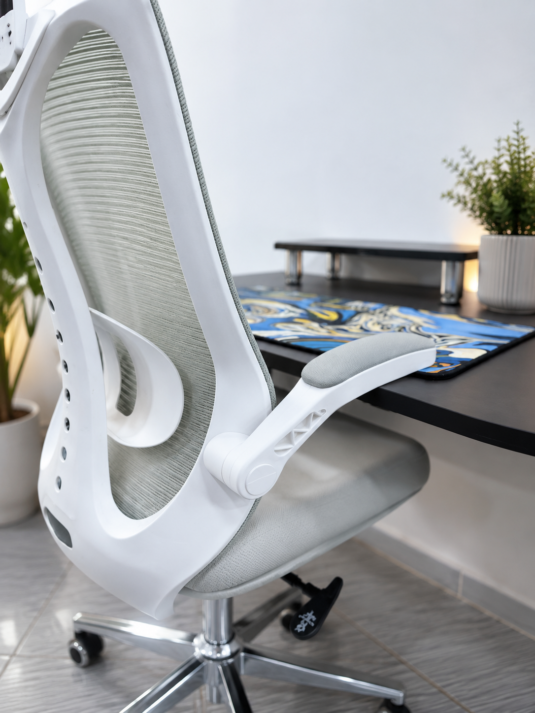 CHAISE ERGONOMIQUE PRINTEMPS GRISE