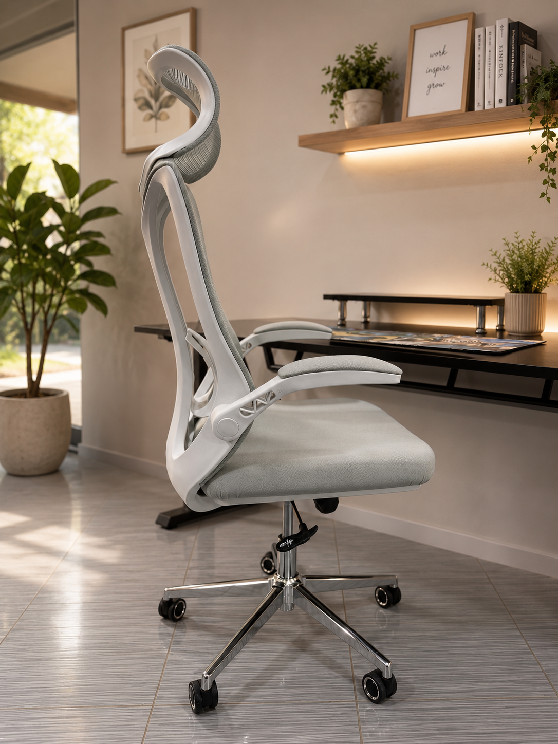 CHAISE ERGONOMIQUE PRINTEMPS GRISE